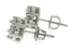 Classy White Gold Diamond Cluster Earrings