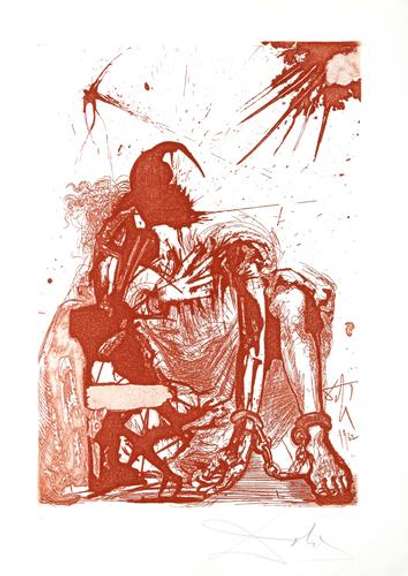 HAND SIGNED DALI SIGISMUND IN CHAINS 1975