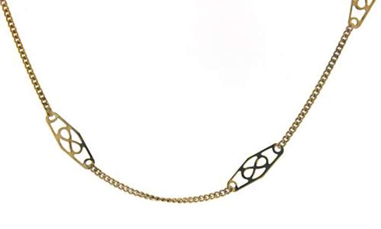 Vintage 14kt YG Station Chain Necklace