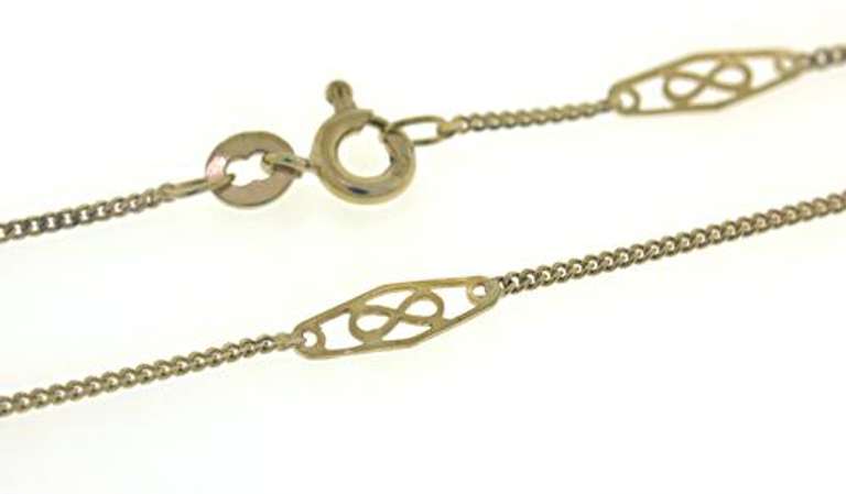 Vintage 14kt YG Station Chain Necklace