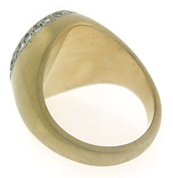 Excellent 14kt YG Black Onyx with Diamond Halo Ring