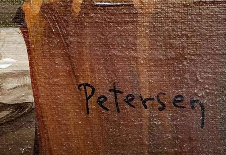 Still Life Original Oil on Canvas by Petersen