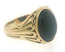 Modern 14kt YG Oval Blue Star Sapphire Ring