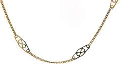 Vintage 14kt YG Station Chain Necklace