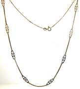 Vintage 14kt YG Station Chain Necklace