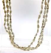 3 Row Fresh Water Pearl and Gold Beaded Necklace
