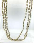 3 Row Fresh Water Pearl and Gold Beaded Necklace