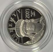 Gem Ultra Cameo PRF 2003-W $25 Platinum Eagle. Box/COA