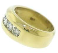 Handsome 18kt YG Channel Set Round Diamond Ring