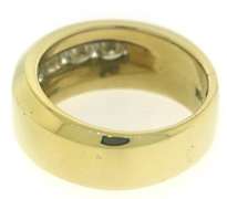 Handsome 18kt YG Channel Set Round Diamond Ring