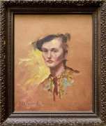 Signed Oil on Board Framed Portrait