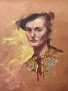 Signed Oil on Board Framed Portrait