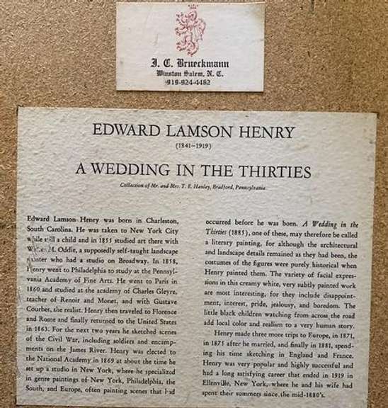 Edward Lamson Henry Lithograph On Board