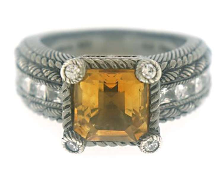 Judith Ripka Citrine CZ Ring