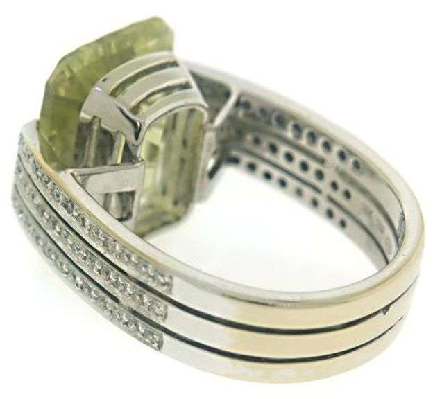 18kt Lemon Quartz and Diamond Ring