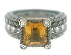 Judith Ripka Citrine CZ Ring