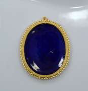 Large Floral Design Cloissone Pendant in Metal Setting