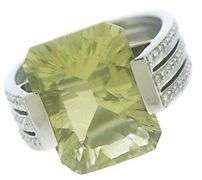 18kt Lemon Quartz and Diamond Ring