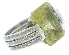 18kt Lemon Quartz and Diamond Ring