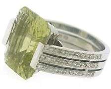 18kt Lemon Quartz and Diamond Ring