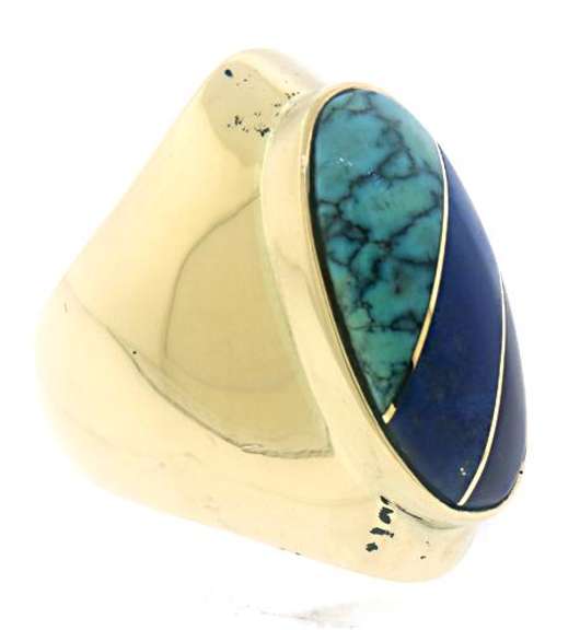 Handsome 14kt YG Gents' Inlay Signet Ring