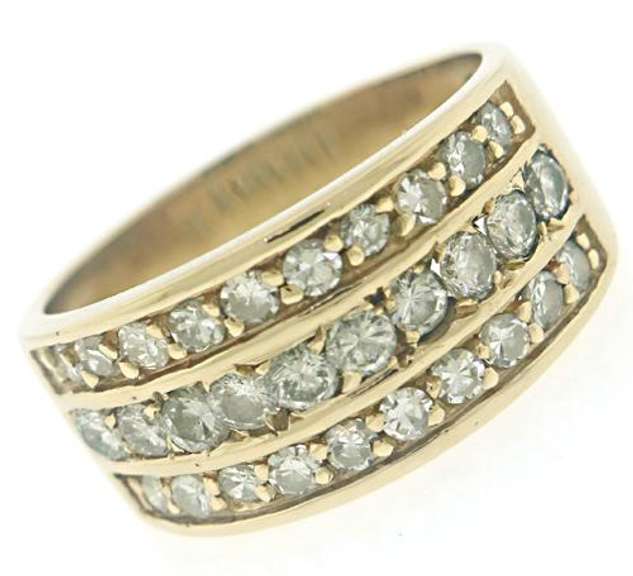 Amazing 1ctw Triple Row Diamond Band Ring