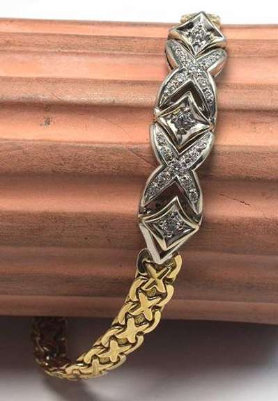 Flashy Diamond & Two-Tone Gold Bracelet