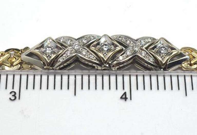 Flashy Diamond & Two-Tone Gold Bracelet