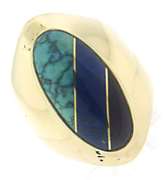 Handsome 14kt YG Gents' Inlay Signet Ring
