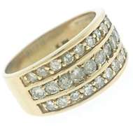 Amazing 1ctw Triple Row Diamond Band Ring