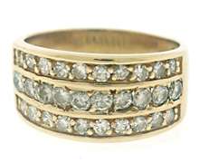 Amazing 1ctw Triple Row Diamond Band Ring