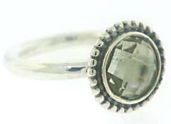 Trendy Silver Pandora Green Quartz Bloom Ring
