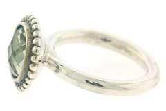 Trendy Silver Pandora Green Quartz Bloom Ring
