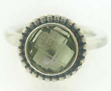 Trendy Silver Pandora Green Quartz Bloom Ring