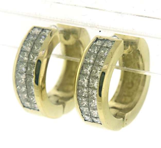Gorgeous Double Row Princess Cut Huggies