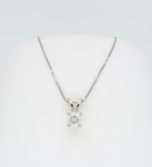 Solitaire Diamond Pendant Necklace