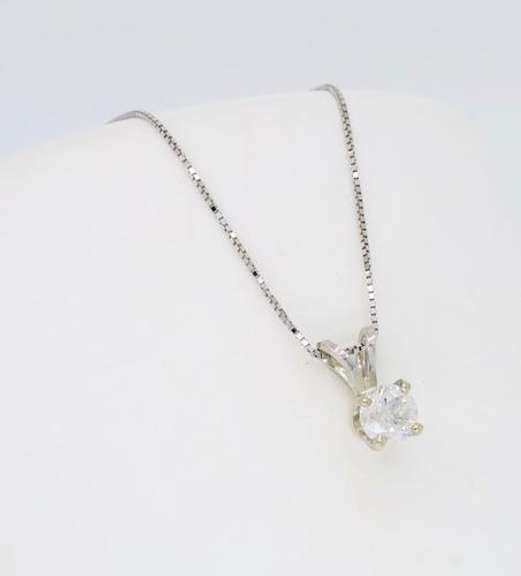 Solitaire Diamond Pendant Necklace