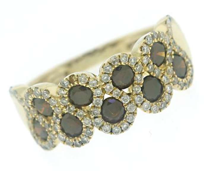 Beautiful IR Red & White Diamond Wave Ring