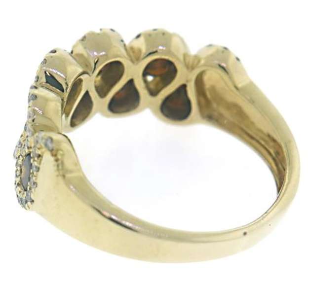 Beautiful IR Red & White Diamond Wave Ring