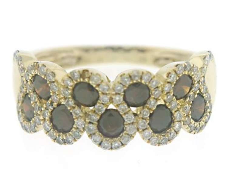 Beautiful IR Red & White Diamond Wave Ring