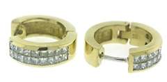 Gorgeous Double Row Princess Cut Huggies