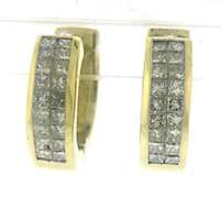Gorgeous Double Row Princess Cut Huggies