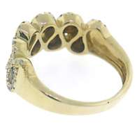 Beautiful IR Red & White Diamond Wave Ring