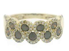 Beautiful IR Red & White Diamond Wave Ring