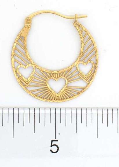 Detailed Woven Heart Cutout Hoop Earrings