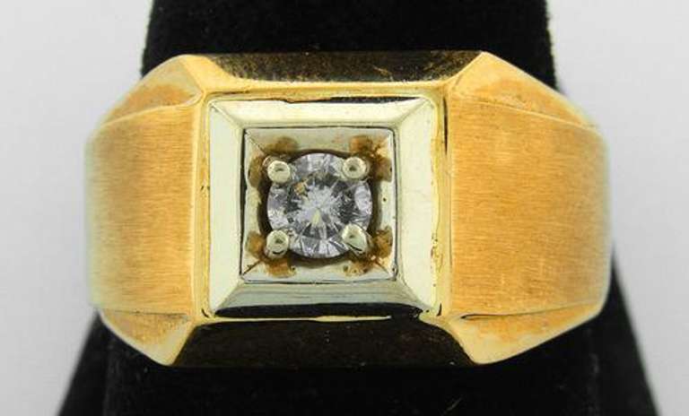 Heavy Textured Mens Diamond Band