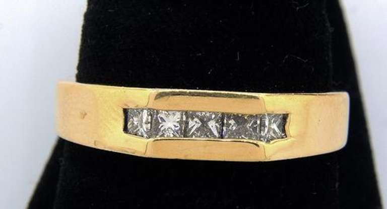 Sparkling Mens Channel-Set Diamond Ring in Gold