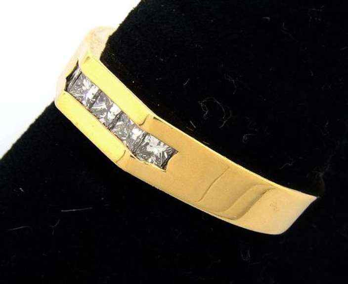 Sparkling Mens Channel-Set Diamond Ring in Gold