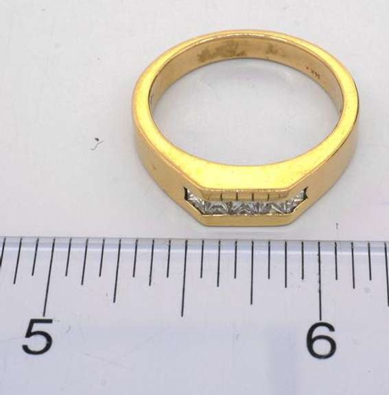 Sparkling Mens Channel-Set Diamond Ring in Gold