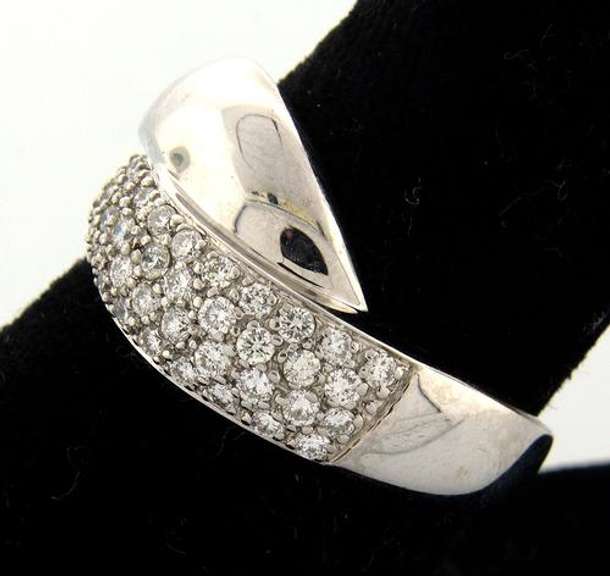 Sparkling Diamond Cluster Crossover Band in White Gold